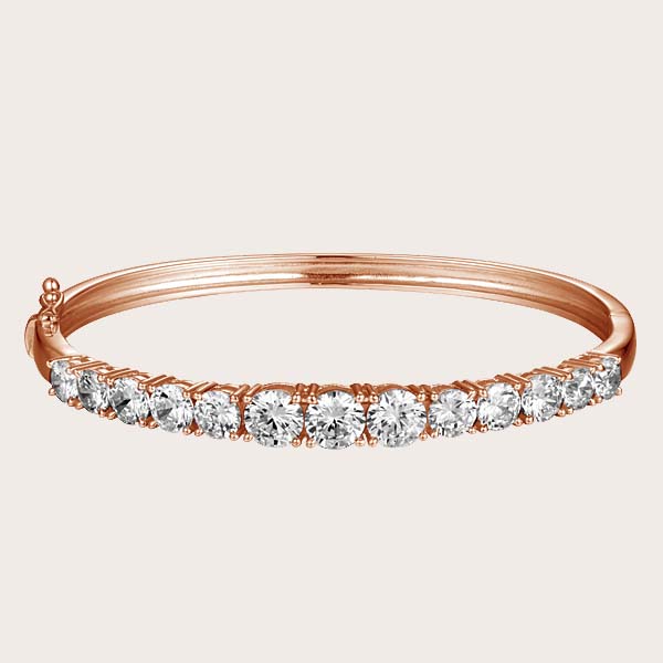 rose gold tennis bangle with diamonds
