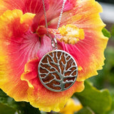 Koa Wood Coral Medallion Pendant Island by Koa Nani