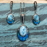 Larimar & Opal Moonrise Pendant & Earrings Set Other Island by Koa Nani