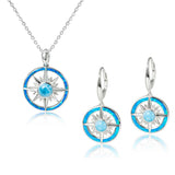 Larimar & Opal Starburst Compass Pendant & Earrings Set Other Island by Koa Nani