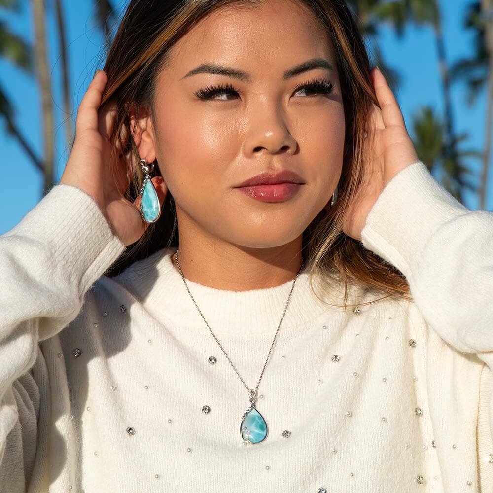 Larimar Tears of Joy Pendant & Earrings Set Other Island by Koa Nani