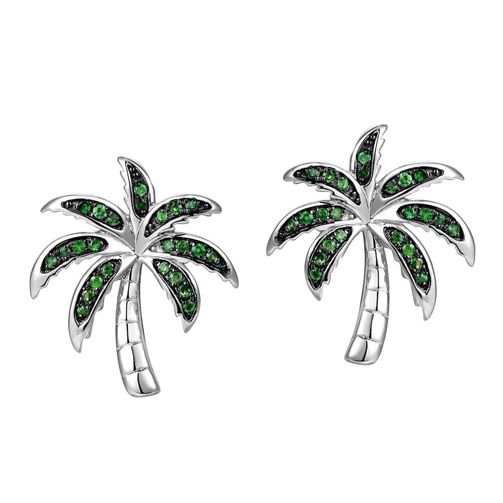 Oasis Palm Tree Earrings with Tsavorite Earrings Island by Koa Nani