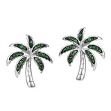 Oasis Palm Tree Earrings with Tsavorite Earrings Island by Koa Nani
