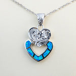 Paradise Opal Engraved Double Heart Pendant Pendant Island by Koa Nani