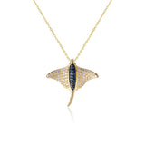 Pavé Eagle Ray Pendant with Sapphire Pendant Island by Koa Nani
