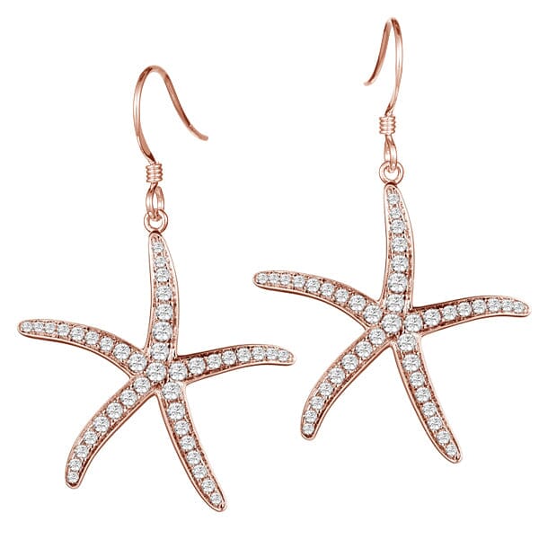 Pavé Sea Star Hook Earrings Earrings Island by Koa Nani