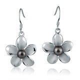 Pearl Pua Plumeria Earrings Earrings Island by Koa Nani Black