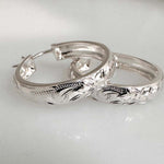 Plumeria Engraved Hoop Earrings Earrings Island by Koa Nani