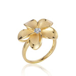 Pua Plumeria Ring Ring Island by Koa Nani Yellow Gold Large (22mm)