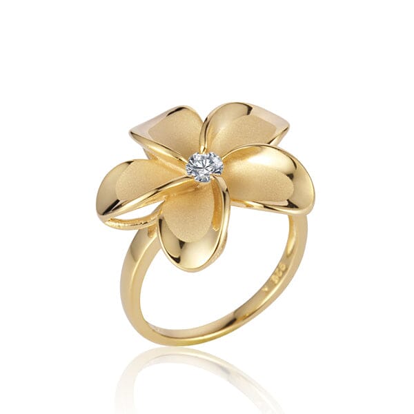 Pua Plumeria Ring Ring Island by Koa Nani Yellow Gold Large (22mm)