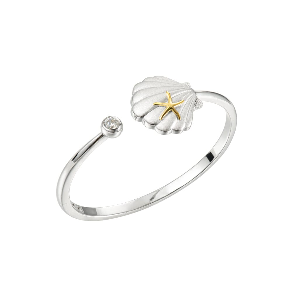 Two-Tone Sea Breeze Shell Bangle & Ring Set Other Island by Koa Nani