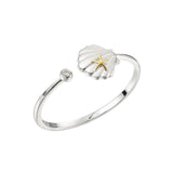 Two-Tone Sea Breeze Shell Bangle & Ring Set Other Island by Koa Nani