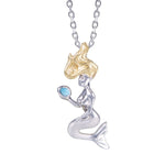 Two-Tone Wishing Mermaid Pendant with Larimar Pendant Island by Koa Nani