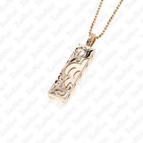 14k rose gold half a sea turtle bar pendant