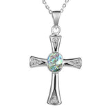 Abalone Centered Cross Pendant Pendant Island by Koa Nani