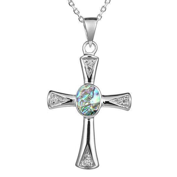 Abalone Centered Cross Pendant Pendant Island by Koa Nani