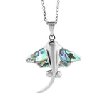 Abalone Sterling Silver Pendant designed as a stingray.