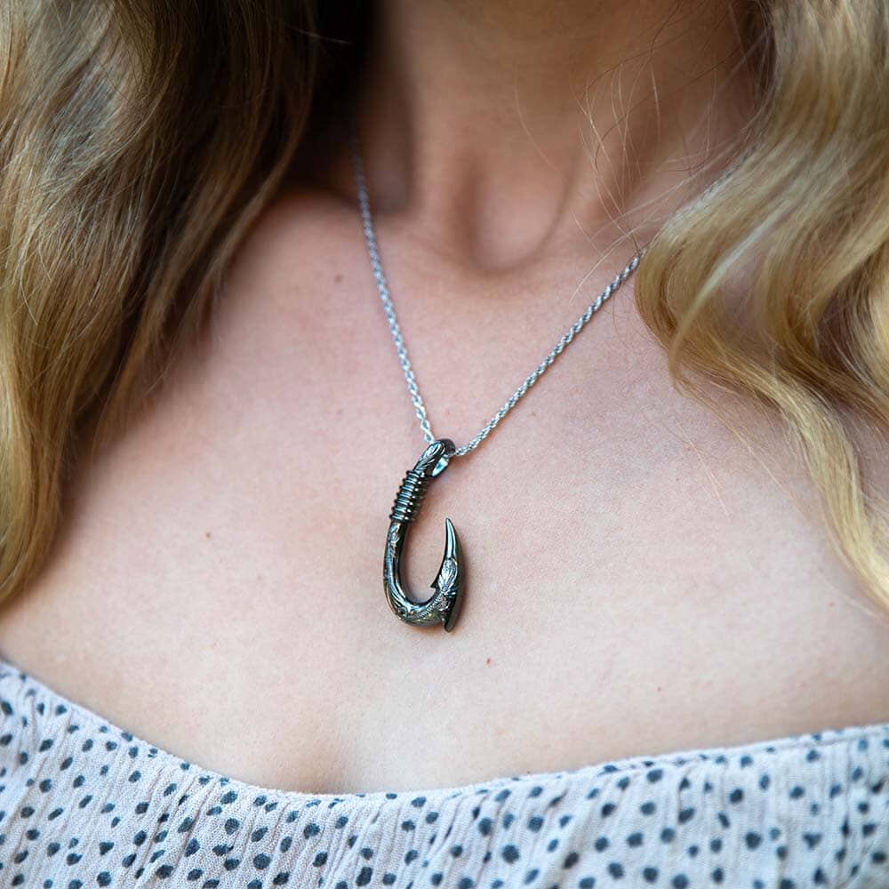 Black Fishhook Pendant Pendant Island by Koa Nani