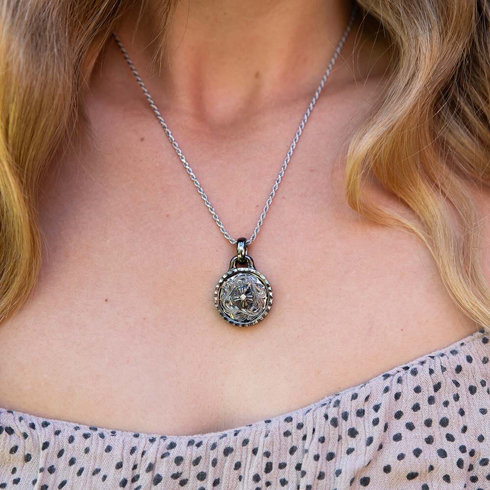 Black Victorian Medallion Pendant Island by Koa Nani