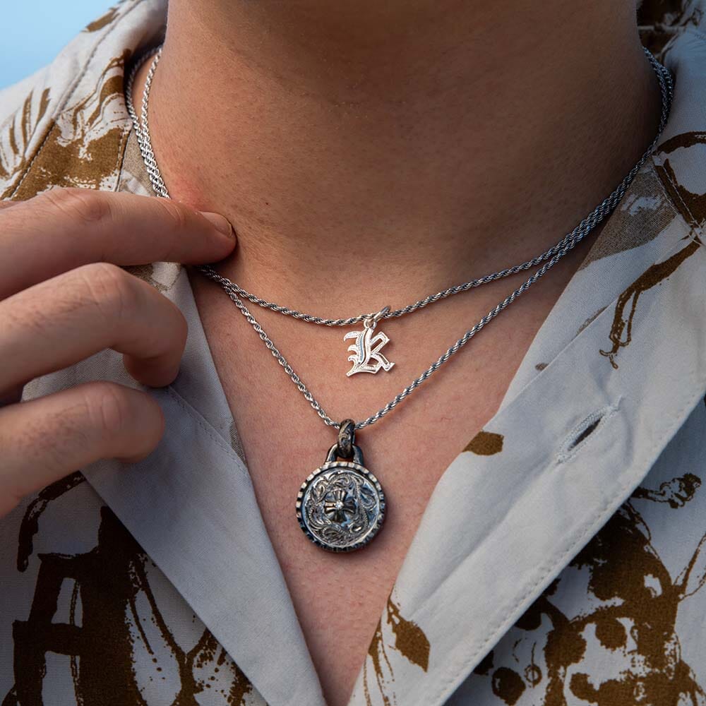 Black Victorian Medallion Pendant Island by Koa Nani