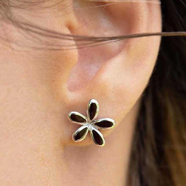 Cocobolo Pikake Earrings Earrings Island by Koa Nani