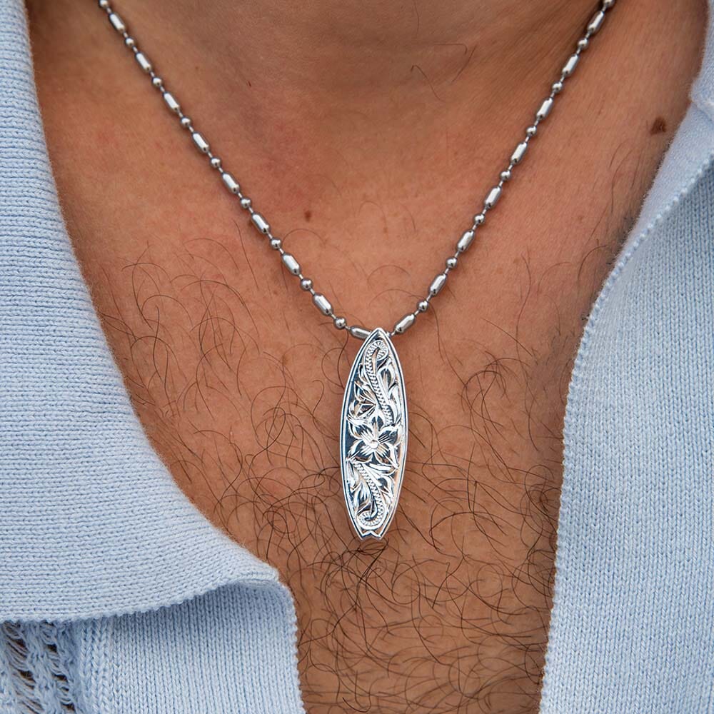 Engraved Surfboard Pendant Pendant Island by Koa Nani
