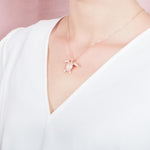 The picture shows a 925 sterling silver, rose gold plated, sea turtle pendant with topaz.