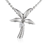 The picture shows a large 925 sterling silver king palm tree pendant.