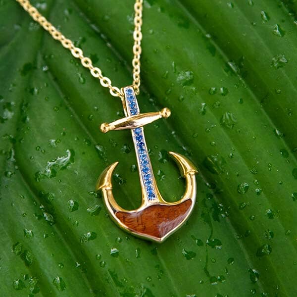 Koa Wood Anchor Pendant Pendant Island by Koa Nani