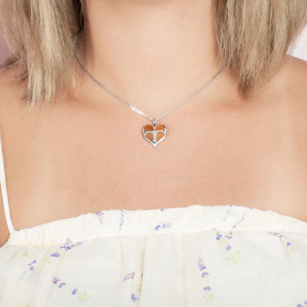 Koa Wood Anthurium Pendant Pendant Island by Koa Nani