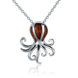 Sterling Silver and Wood Octopus Pendant