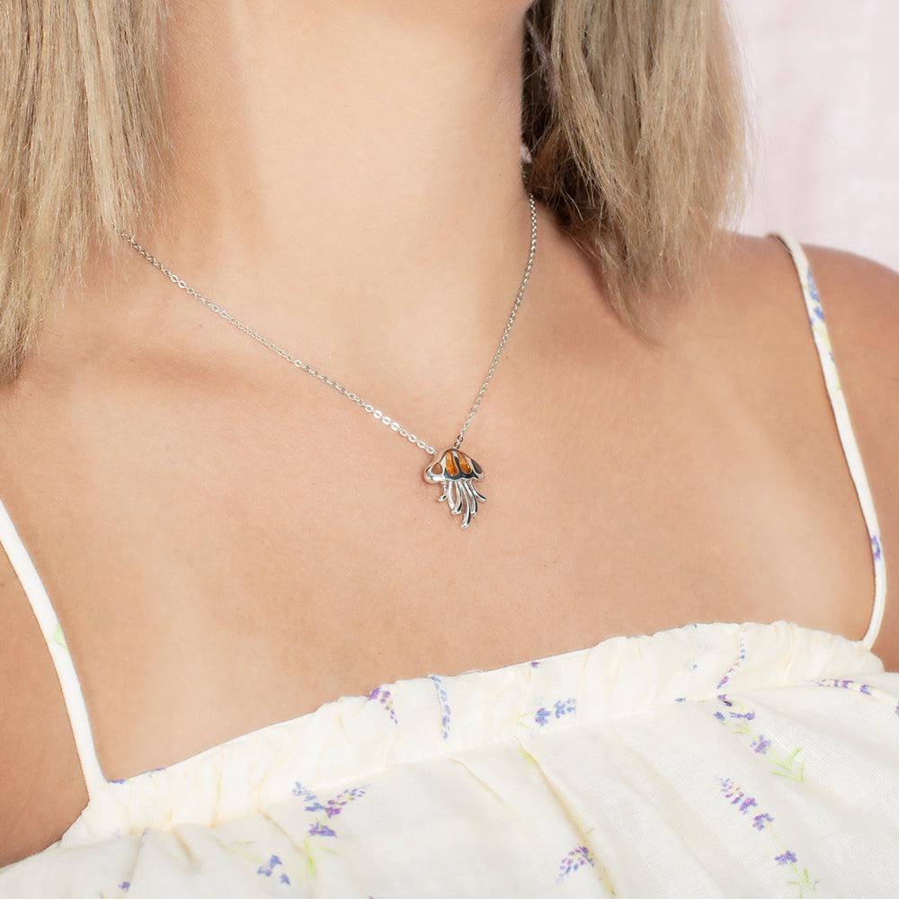 Koa Wood Crystal Jellyfish Pendant Pendant Island by Koa Nani