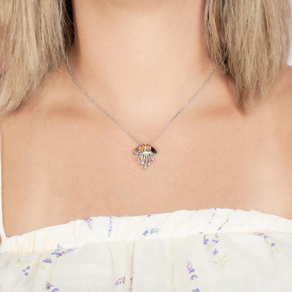 Koa Wood Crystal Jellyfish Pendant Pendant Island by Koa Nani