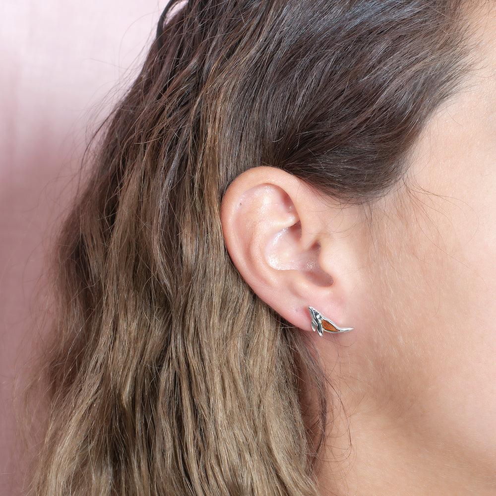 Koa Wood Humpback Whale Earrings Earrings Island by Koa Nani
