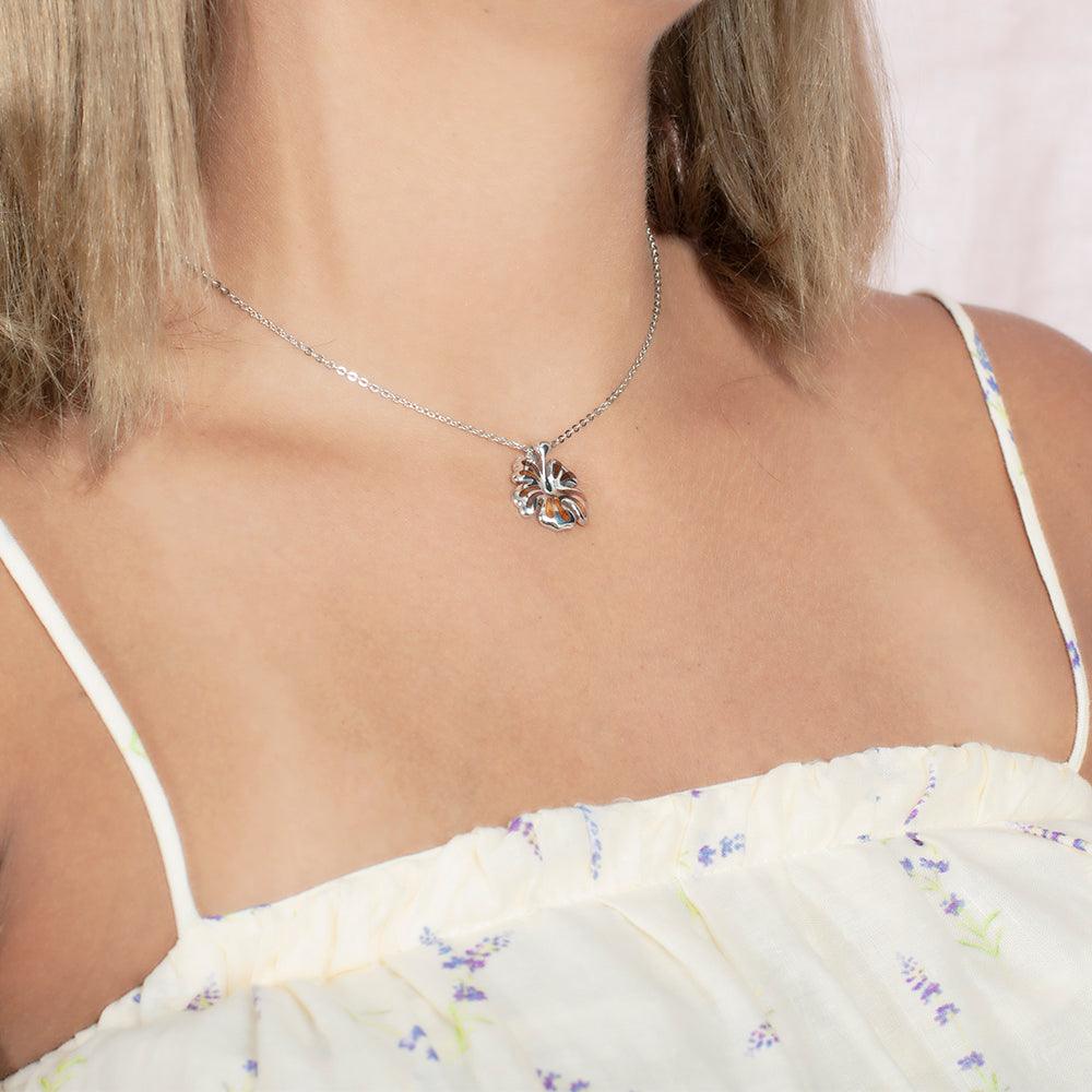 Koa Wood Joyful Hibiscus Pendant Pendant Island by Koa Nani