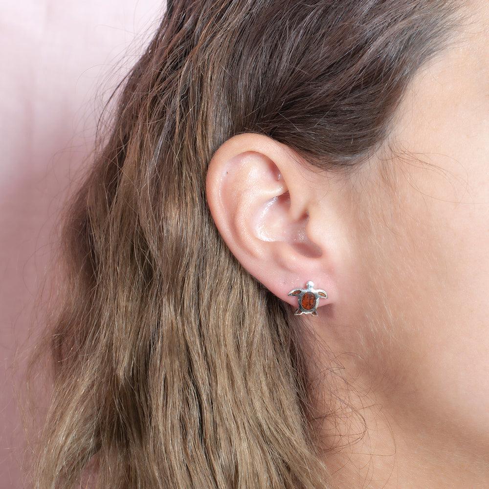 Koa Wood Lihue Honu Earrings Earrings Island by Koa Nani