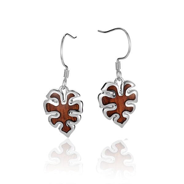 Koa Wood Monstera Leaf Earrings Earrings Island by Koa Nani