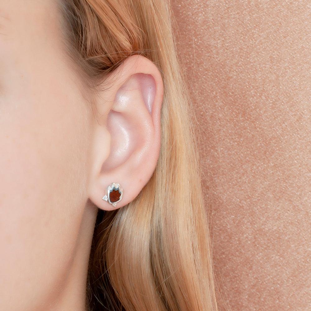 Koa Wood Oyster Shell Earrings Earrings Island by Koa Nani