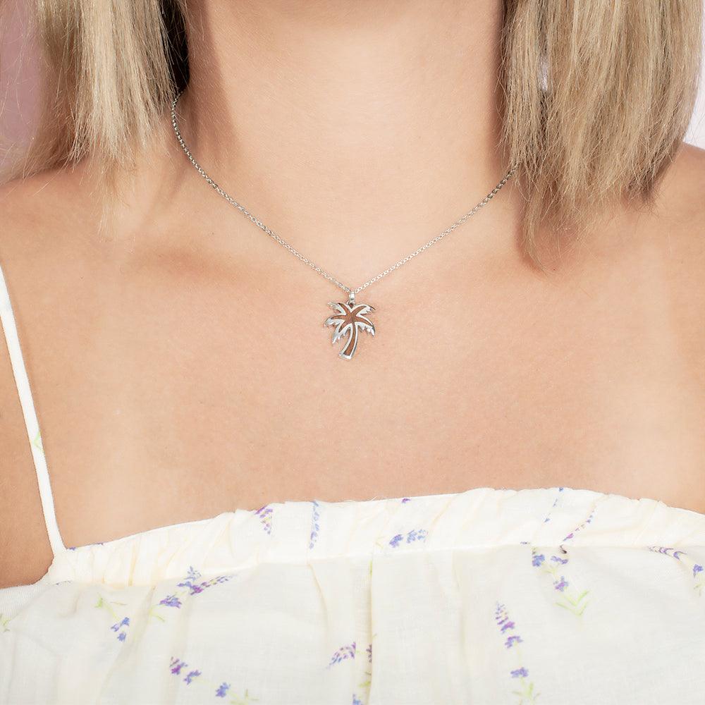 Koa Wood Shaded Palm Tree Pendant Pendant Island by Koa Nani
