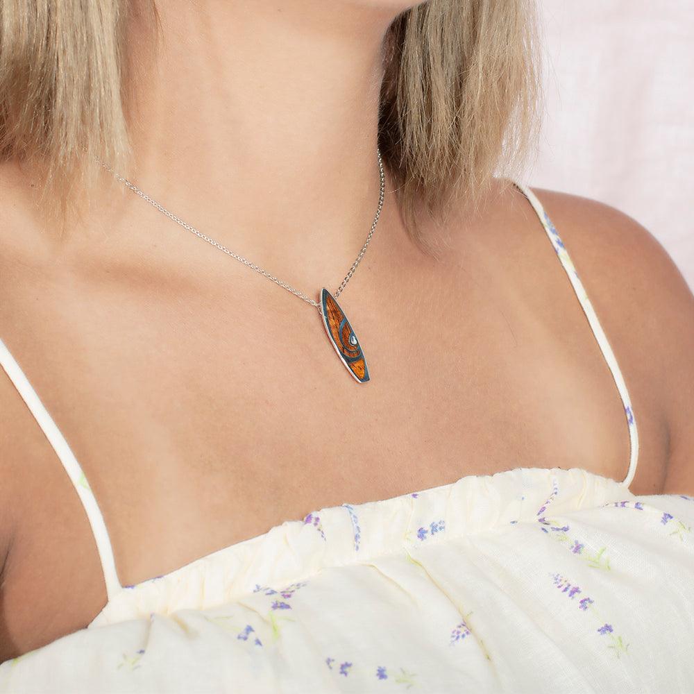 Koa Wood Surfboard Pendant Pendant Island by Koa Nani