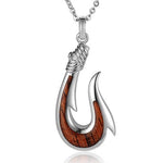 Koa Wood Ulua Fishhook Pendant Pendant Island by Koa Nani