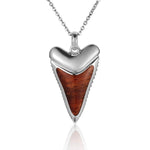 Sterling Silver and Wood Shark Tooth Pendant