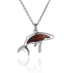 Sterling Silver and Wood Whale Pendant