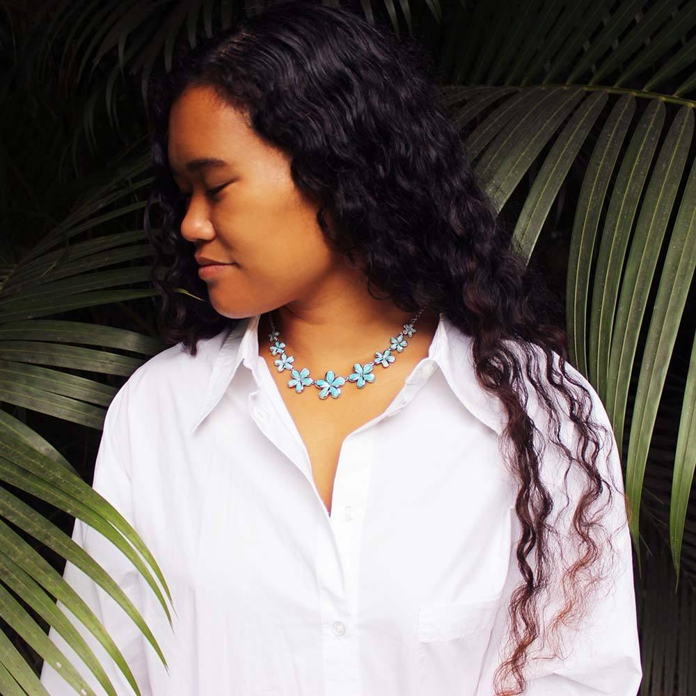Larimar Aloha Plumeria Necklace Necklace Island by Koa Nani