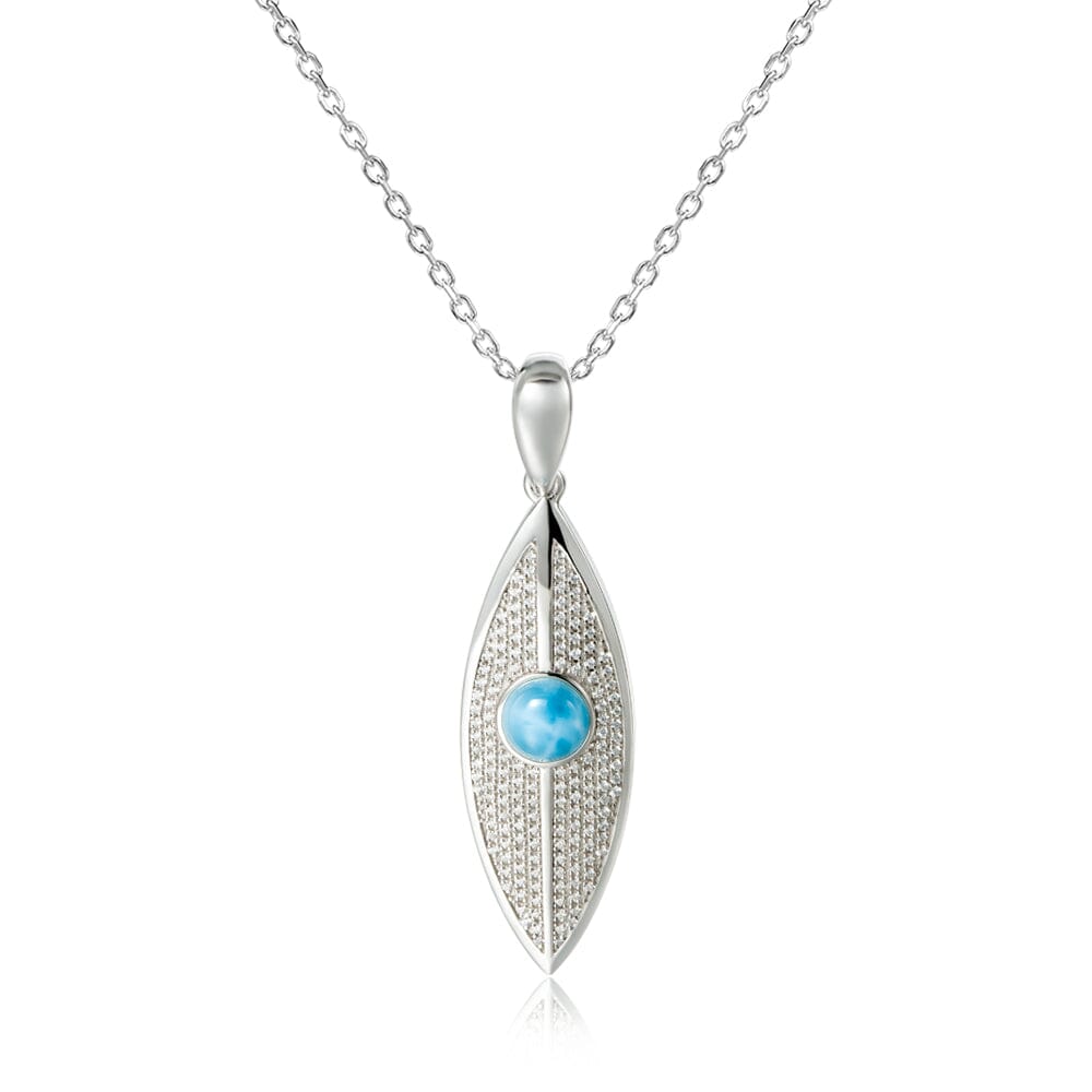 Larimar Dew Drop Leaf Pendant Pendant Island by Koa Nani Large