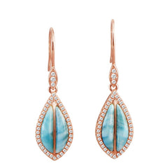 Larimar Hawaiian Ti Leaf Earrings Earrings Island by Koa Nani