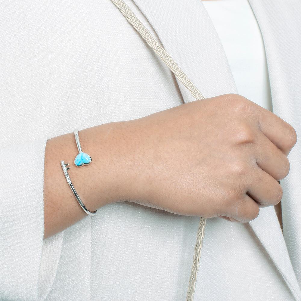 Larimar Heart Key Sleek Bangle Bangle Island by Koa Nani