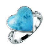 Larimar Heart Saturn Ring Ring Island by Koa Nani 5