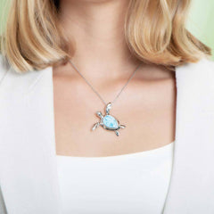 Larimar Hilo Honu Pendant Pendant Island by Koa Nani Large