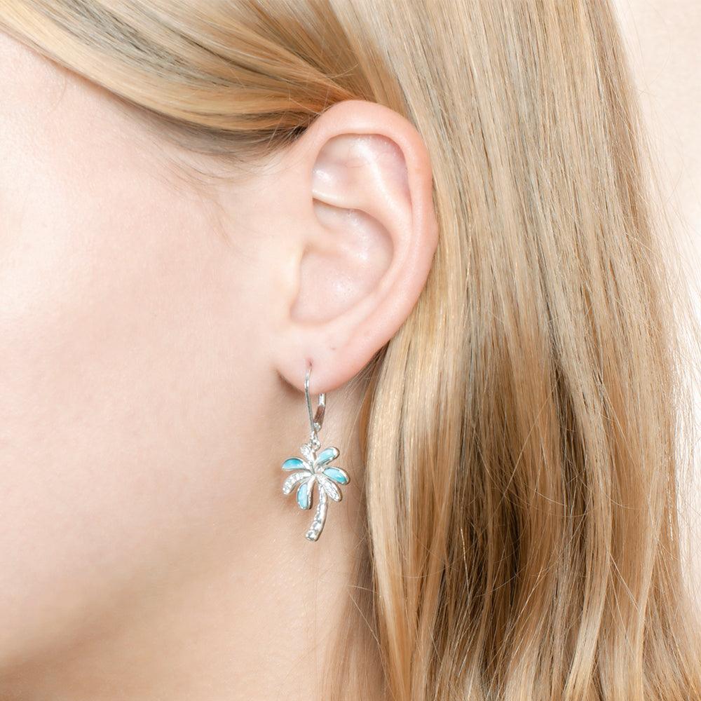 Larimar Island Palm Tree Earrings Earrings Island by Koa Nani